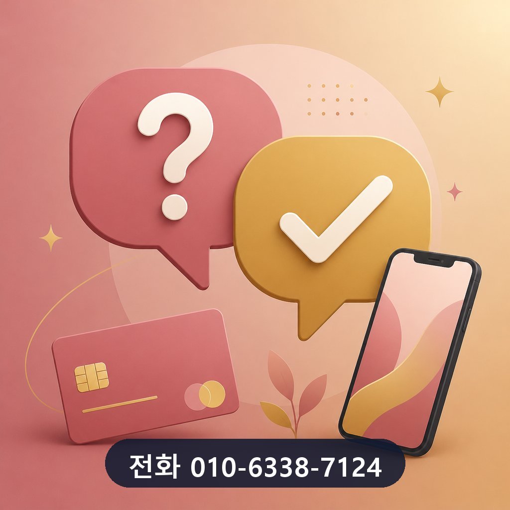 국민카드 한도 현금화 자주 묻는 질문 이미지 · 문의 010-6338-7124
